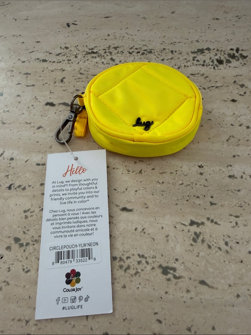 Lug Circle Pouch Neon Yellow